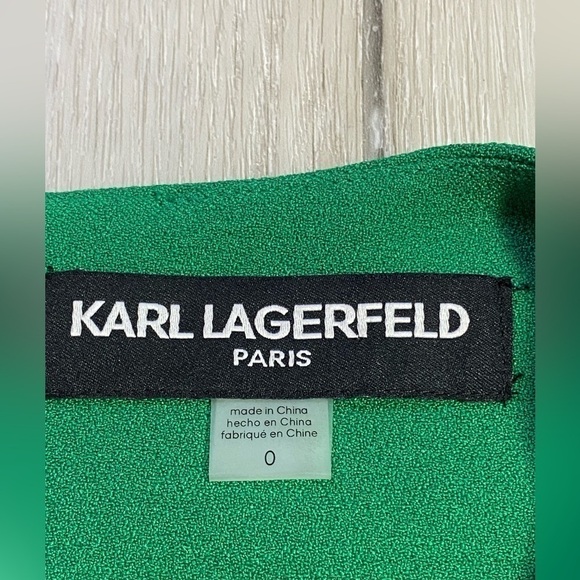 Karl Lagerfeld Paris Green Lynn Fitted Shift Dress, Emerald Green, Size 0 - Picture 10 of 15
